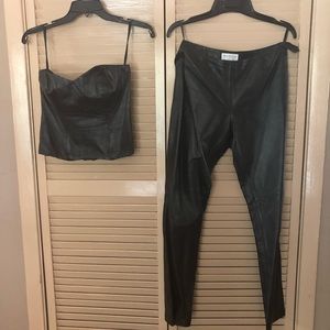 Leather pants/bustier